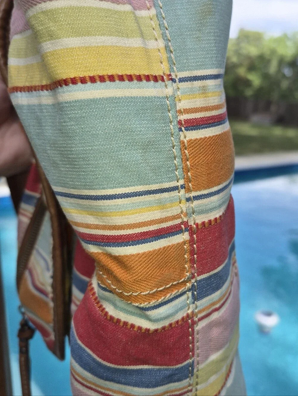 Fossil Multicolor Striped Denim Crossbody bag, Messenger Style - Picture 5 of 9
